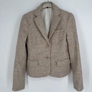 Theory blazer womens 4 tan beige wool academia preppy schoolgirl old money work